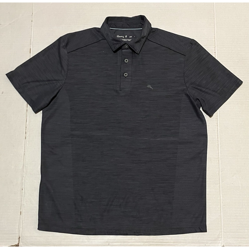 Tommy Bahama Island Zone Polo Shirt Mens Size Small Gray Short Sleeve Golf‎